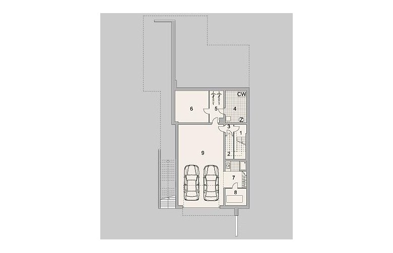 Projekt domu z poddaszem LK&1245 - piwnica