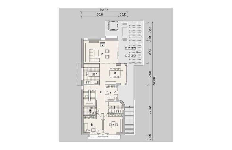 Projekt domu z poddaszem LK&1245 - parter