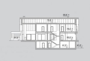 Przekrój projektu LK&1245 w wersji lustrzanej