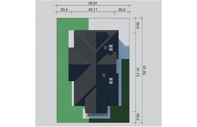 Projekt domu wielorodzinnego LK&1244 - Usytuowanie - wersja lustrzana