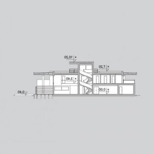 Przekrój projektu LK&1235 w wersji lustrzanej