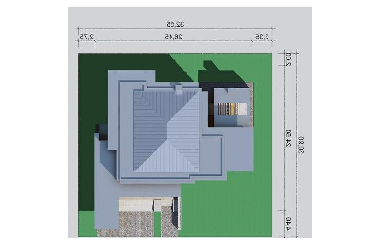 Projekt domu piętrowego LK&1231 - Usytuowanie - wersja lustrzana