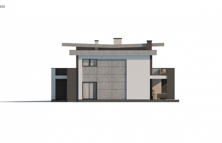 Projekt domu piętrowego Zx107 - elewacja 1