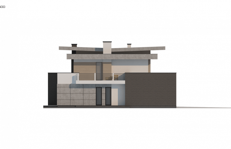 Projekt domu piętrowego Zx107 - elewacja 2