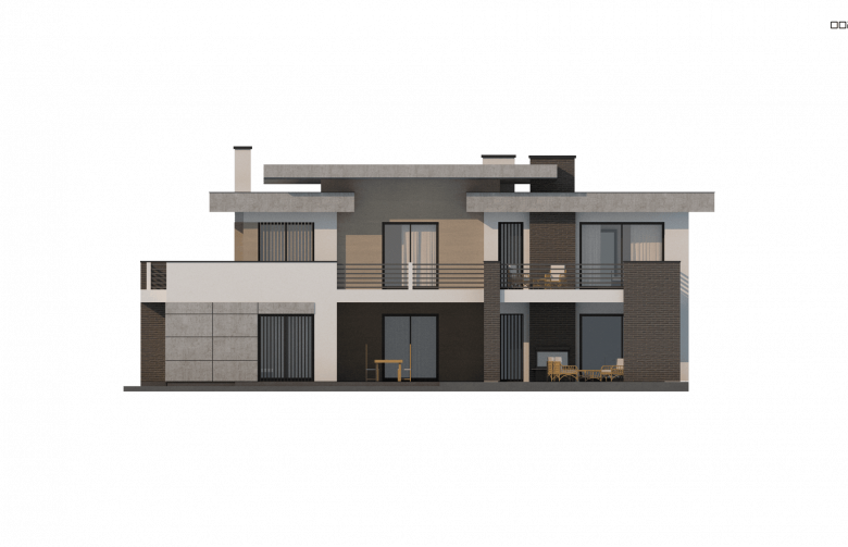 Projekt domu piętrowego Zx107 - elewacja 3