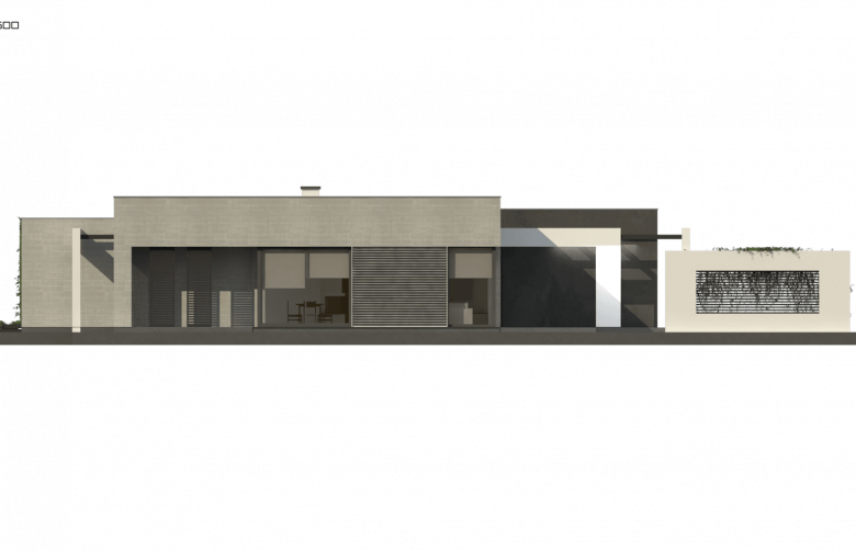 Projekt domu parterowego Zx79 - elewacja 2