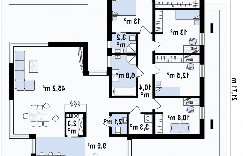 Projekt domu parterowego Zx79 - 