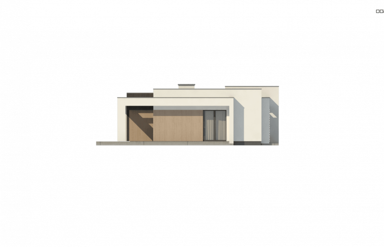 Projekt domu parterowego Zx77 D - elewacja 3