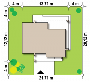 Usytuowanie budynku Zx77 D