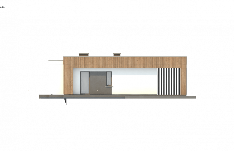 Projekt domu z bala Zx76 D - elewacja 4