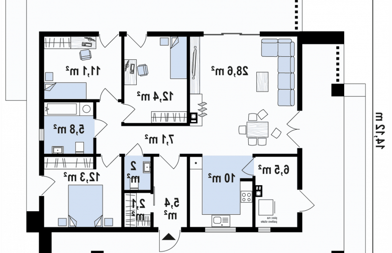 Projekt domu z bala Zx76 D - 