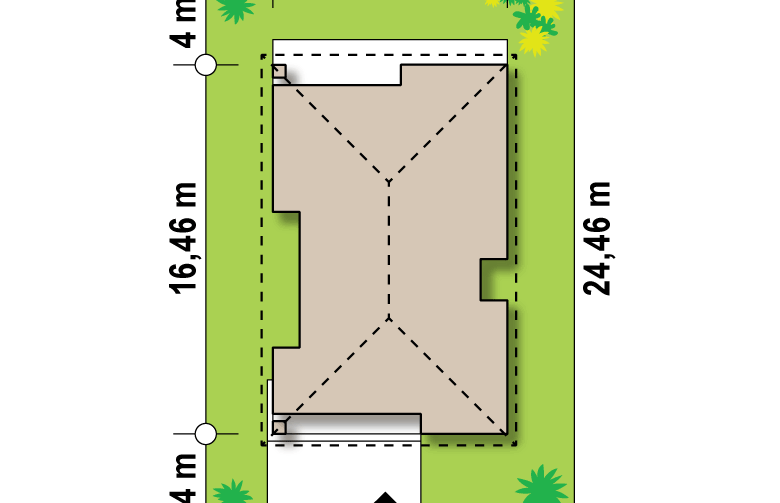 Projekt domu parterowego Z348 - Usytuowanie