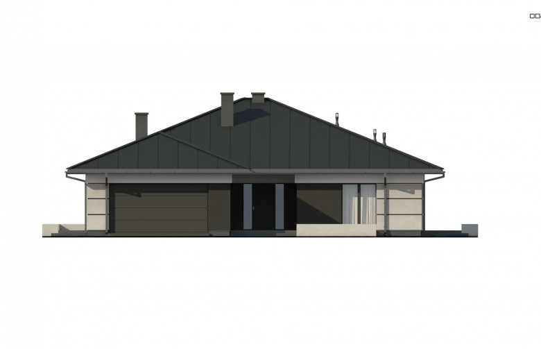 Projekt domu parterowego Z378 - elewacja 3