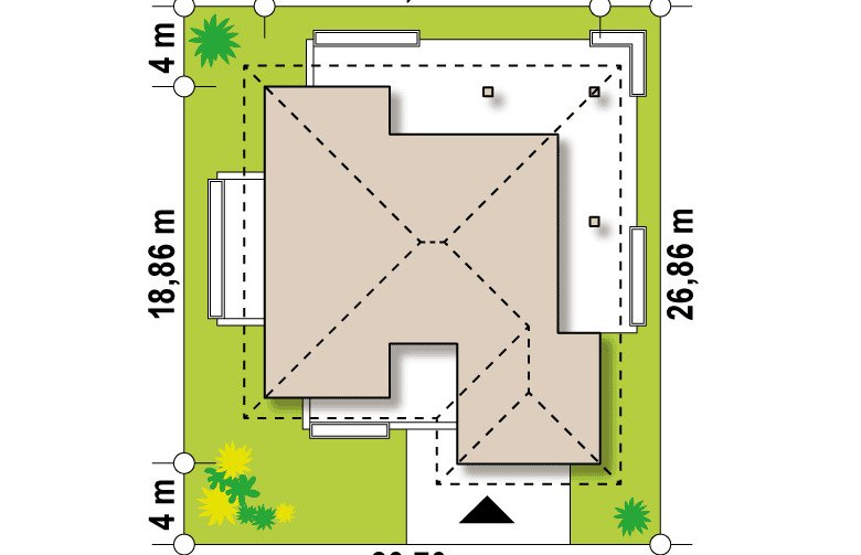 Projekt domu parterowego Z378 - Usytuowanie