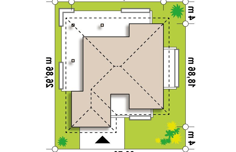 Projekt domu parterowego Z378 - Usytuowanie - wersja lustrzana