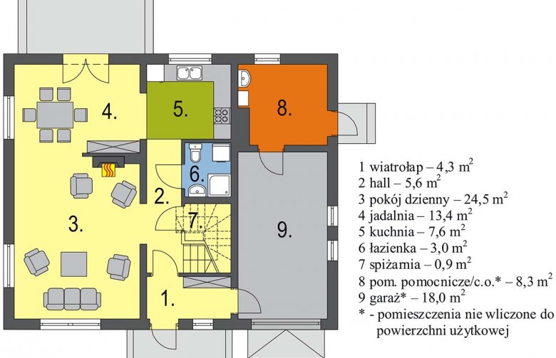 Projekt domu wielorodzinnego Południowa z lukarną - 