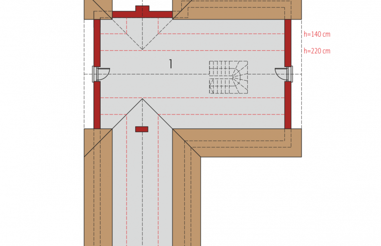 Projekt domu parterowego Simon (mały) G2 - poddasze