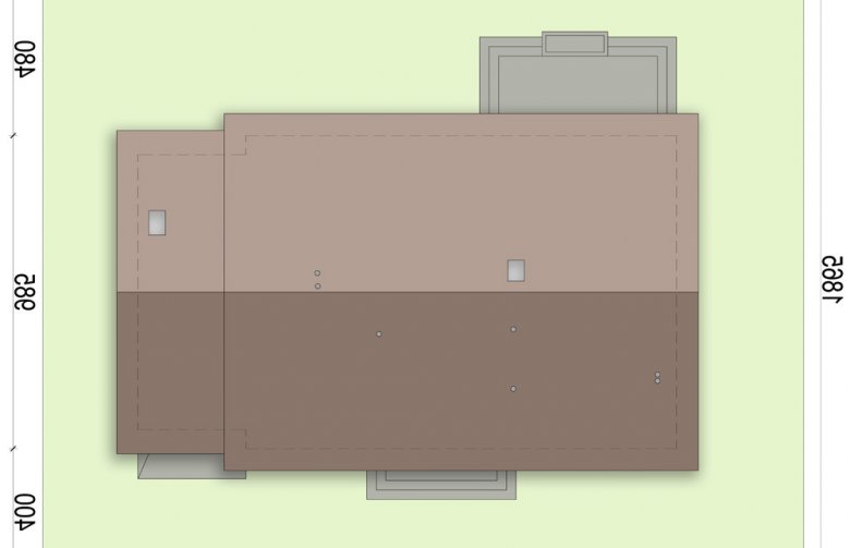 Projekt domu parterowego Mokka 5 - Usytuowanie - wersja lustrzana