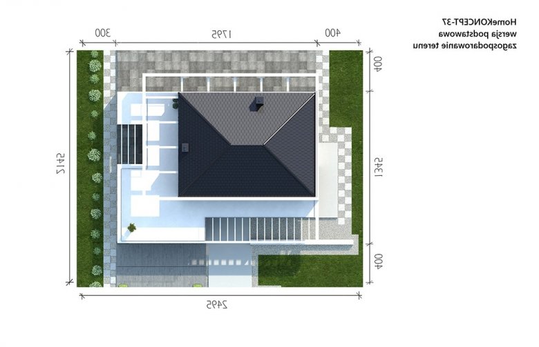 Projekt domu wolnostojącego HomeKONCEPT 37 - Usytuowanie - wersja lustrzana