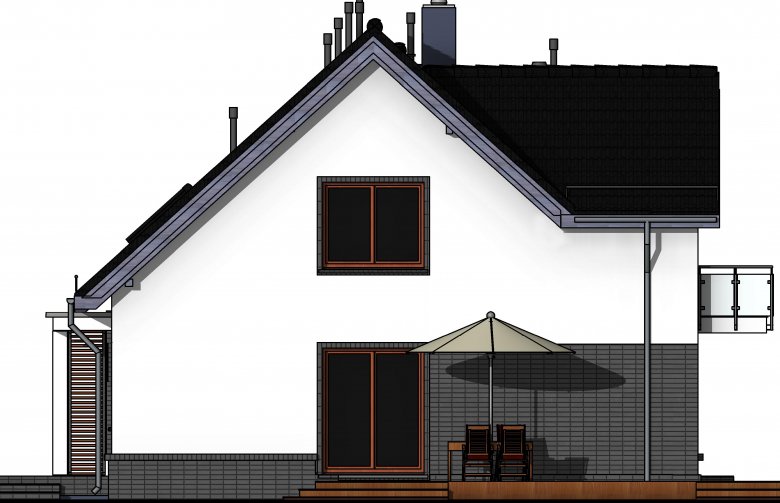 Projekt domu wolnostojącego Domidea 52 w3 - elewacja 2