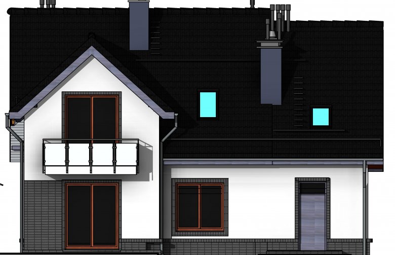 Projekt domu wolnostojącego Domidea 52 w3 - elewacja 3