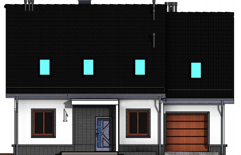 Projekt domu wolnostojącego Domidea 52 w3 - elewacja 1