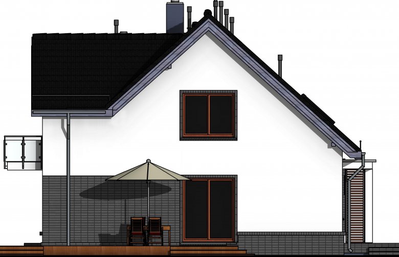 Projekt domu wolnostojącego Domidea 52 w3 - elewacja 2