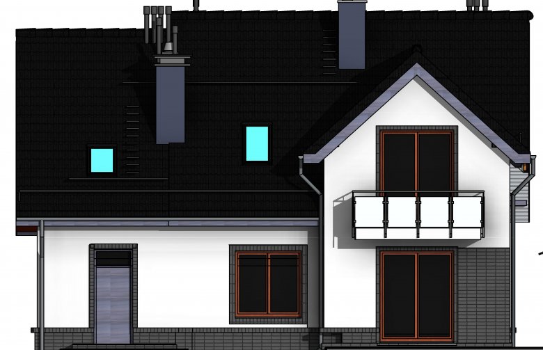 Projekt domu wolnostojącego Domidea 52 w3 - elewacja 3