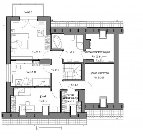 PIĘTRO Domidea 52 w3 - wersja lustrzana