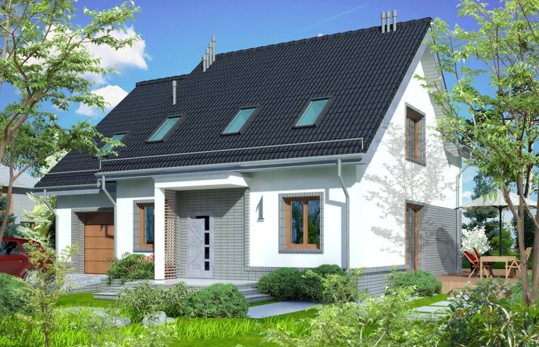 Projekt domu wolnostojącego Domidea 52 w3