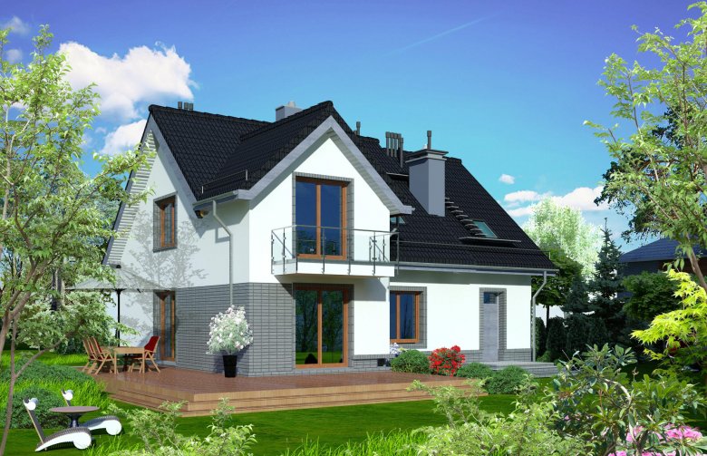 Projekt domu wolnostojącego Domidea 52 w3