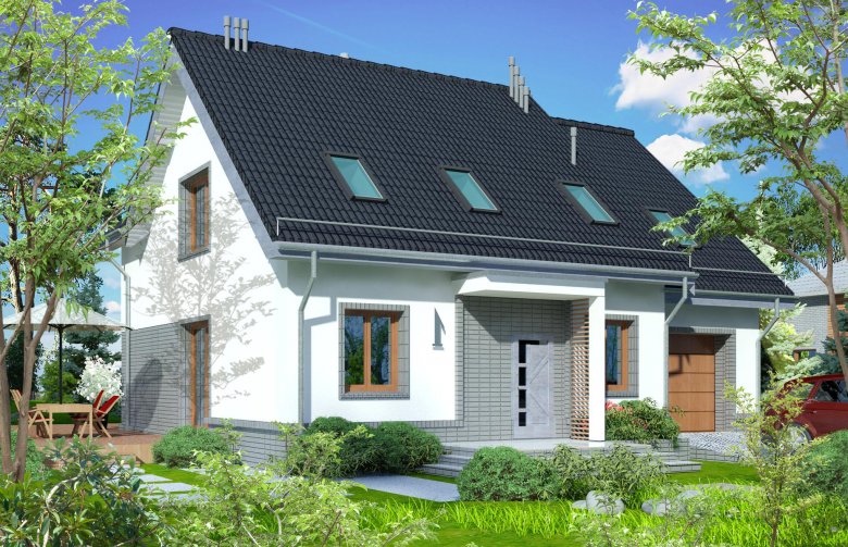 Projekt domu wolnostojącego Domidea 52 w3