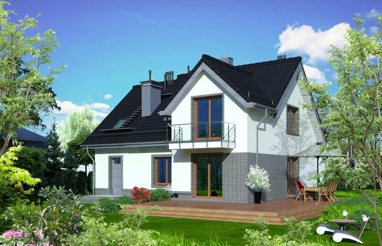 Projekt domu wolnostojącego Domidea 52 w3