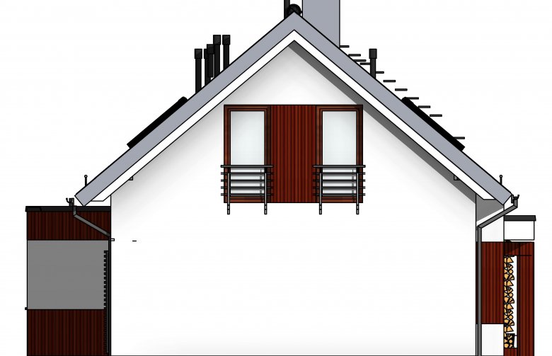 Projekt domu z poddaszem Domidea 57 - elewacja 2