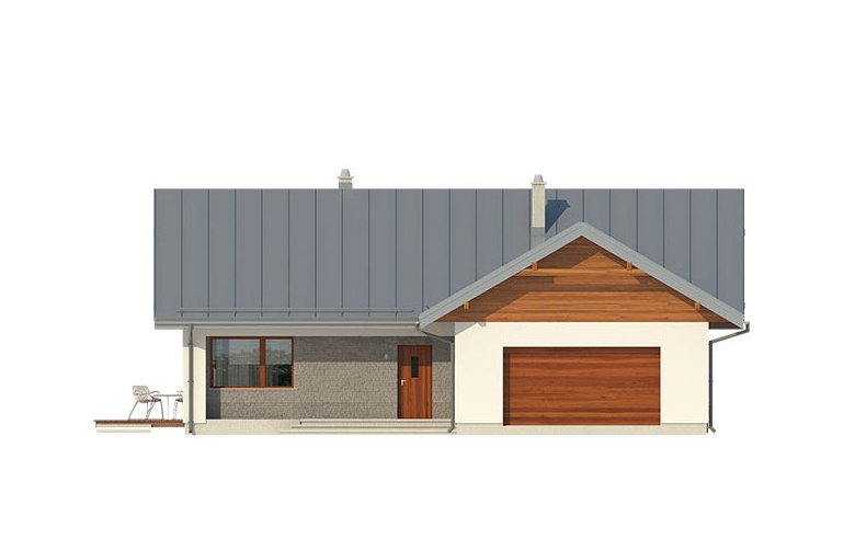 Projekt domu jednorodzinnego Endo 2 drewniany - elewacja 1