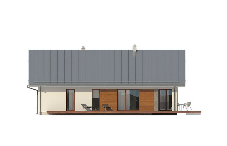 Projekt domu jednorodzinnego Endo 2 drewniany - elewacja 2