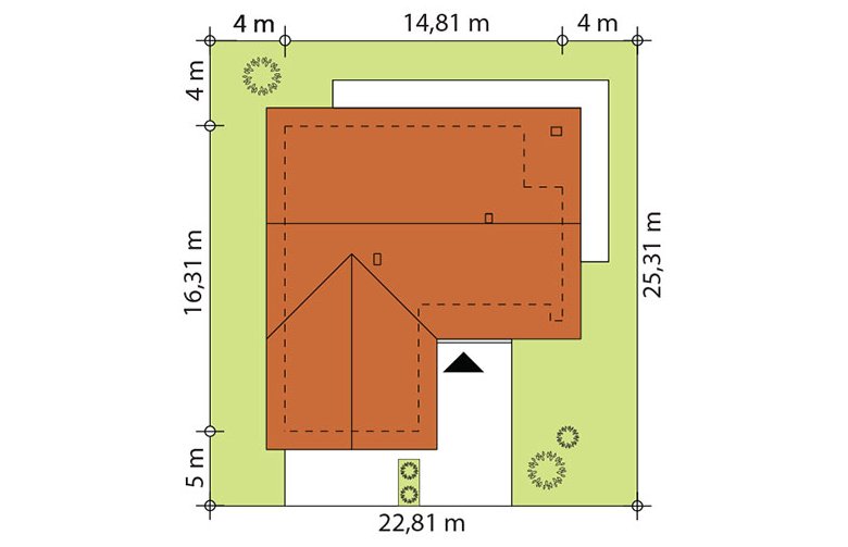 Projekt domu jednorodzinnego Endo 2 drewniany - Usytuowanie