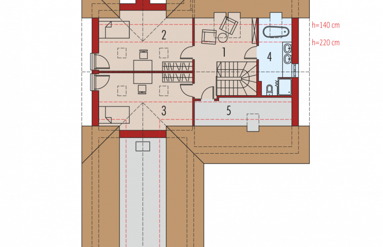 Projekt domu nowoczesnego Simon II G2 - poddasze