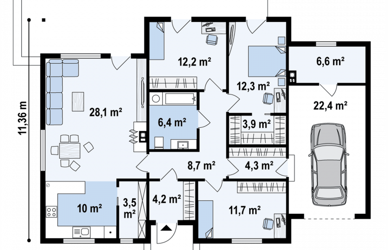 Projekt domu parterowego Z375 - 