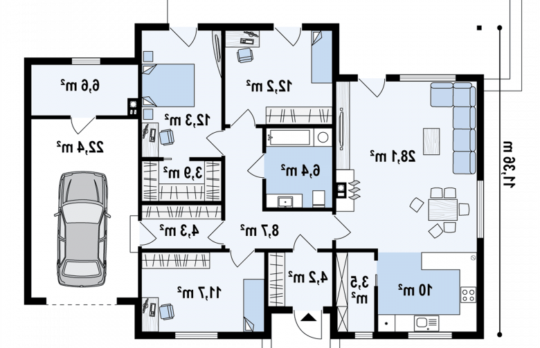 Projekt domu parterowego Z375 - 