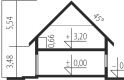 Projekt domu jednorodzinnego Riko G1 - przekrój 1