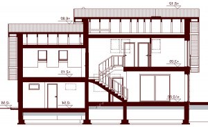 Przekrój projektu Lisandra Mała 2M  w wersji lustrzanej