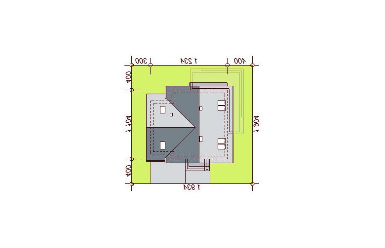 Projekt domu jednorodzinnego Galilea BIS - Usytuowanie - wersja lustrzana