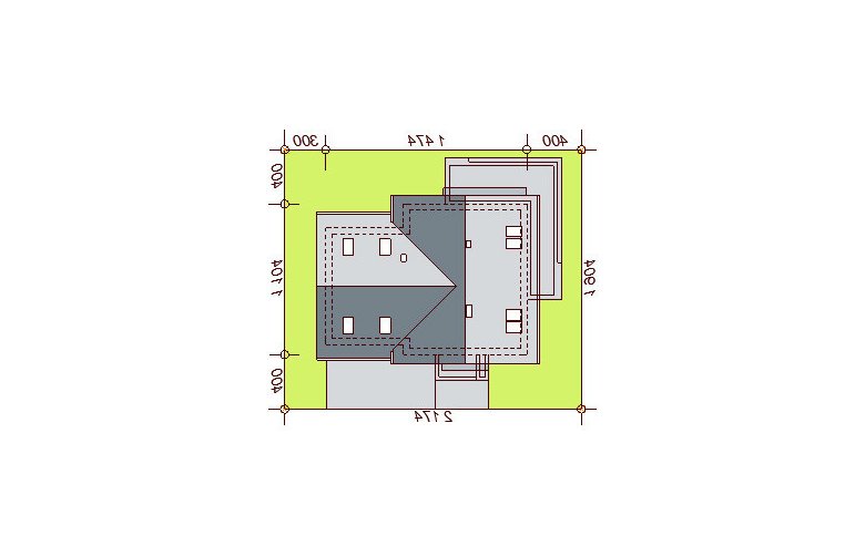 Projekt domu jednorodzinnego Galilea BIS 2M - Usytuowanie - wersja lustrzana