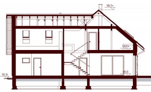 Przekrój projektu Galilea BIS 2M w wersji lustrzanej