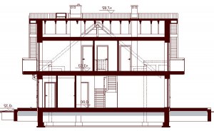 Przekrój projektu Galilea BIS 2M w wersji lustrzanej