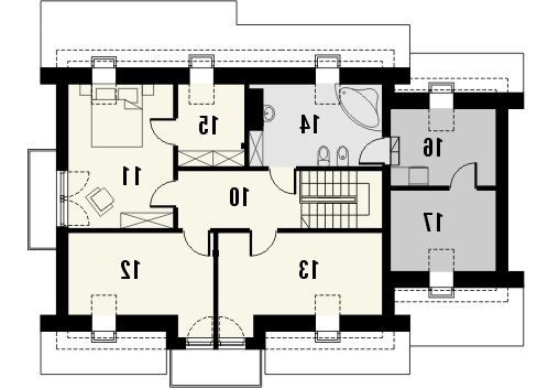 Rzut projektu KOMFORT - wersja lustrzana