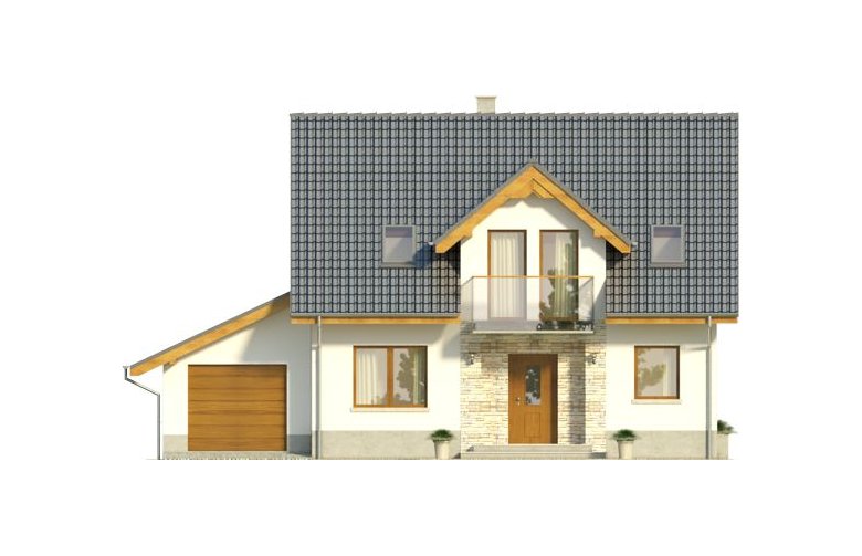 Projekt domu jednorodzinnego KOLIA - elewacja 4