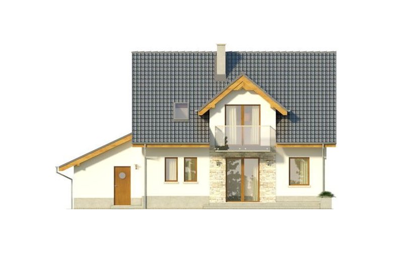 Projekt domu jednorodzinnego KOLIA - elewacja 2