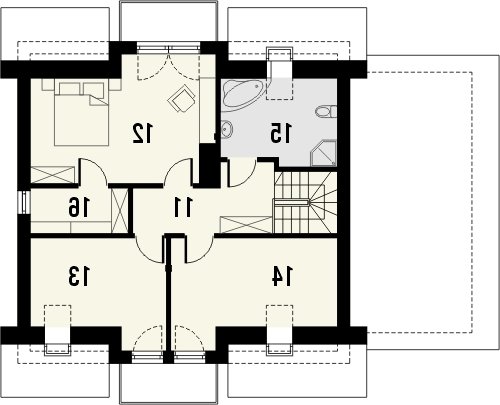 Rzut projektu KOLIA - wersja lustrzana